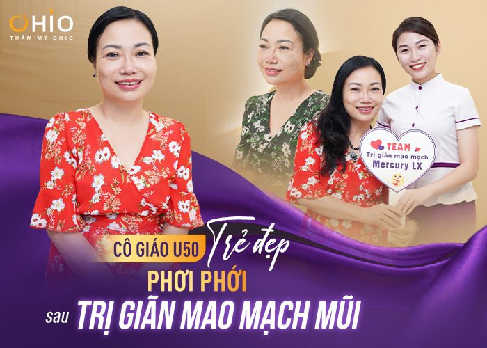 Cô giáo Hồng Vân (Thường Tín) sạch giãn mao mạch thoát “mũi đỏ cà chua”