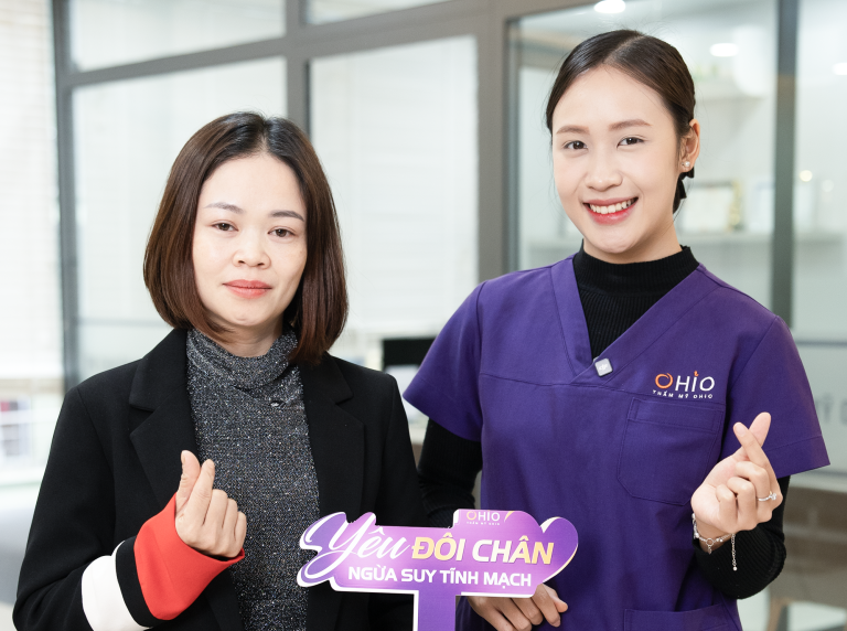 Chị Ngọc Hồi feedback hiệu quả điều trị giãn mao mạch chân do công việc đứng nhiều