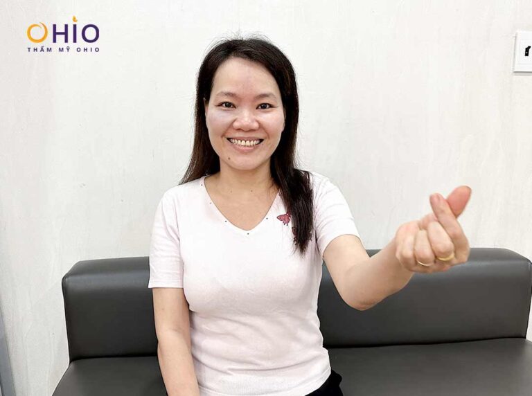 Chị Kim Ly sạch chàm sắc tố sau liệu trình điều trị ngắn tại OHIO
