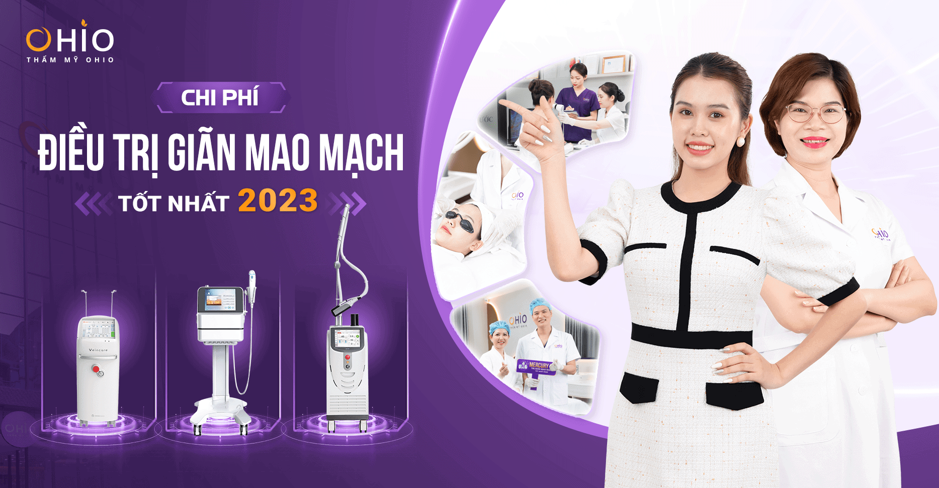 Chi phí điều trị giãn mao mạch tốt 2023 chỉ có tại Thẩm mỹ OHIO