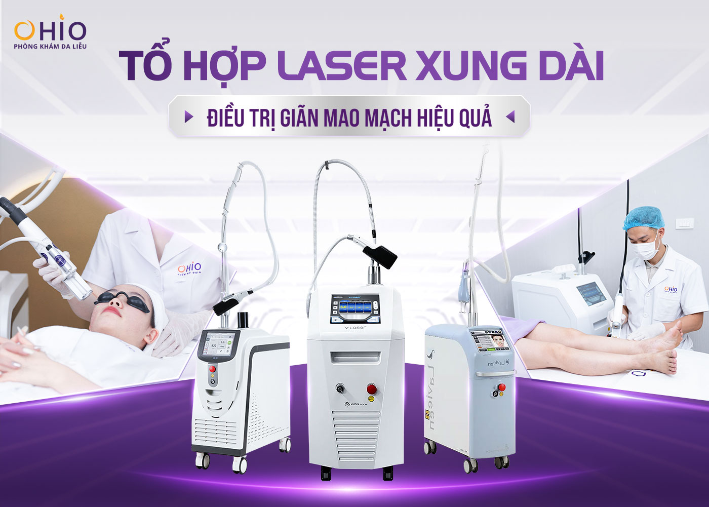Trị giãn mao mạch Tổ hợp laser xung dài – An toàn, hiệu quả