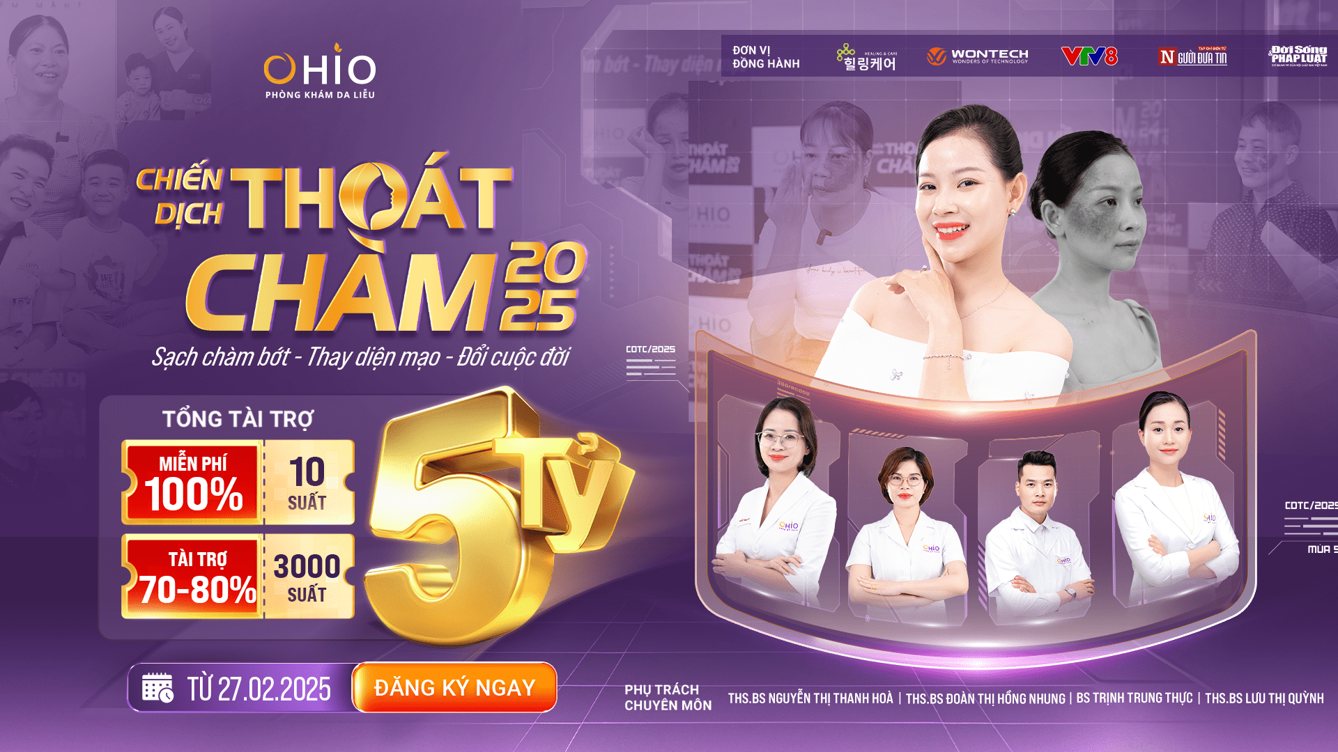 Phòng khám OHIO khởi động Chiến dịch Thoát Chàm 2025 Mùa 5 – Sạch chàm bớt, thay diện mạo, đổi cuộc đời