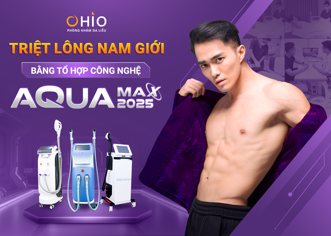 Triệt lông toàn thân cho Nam công nghệ Aqua Max mới