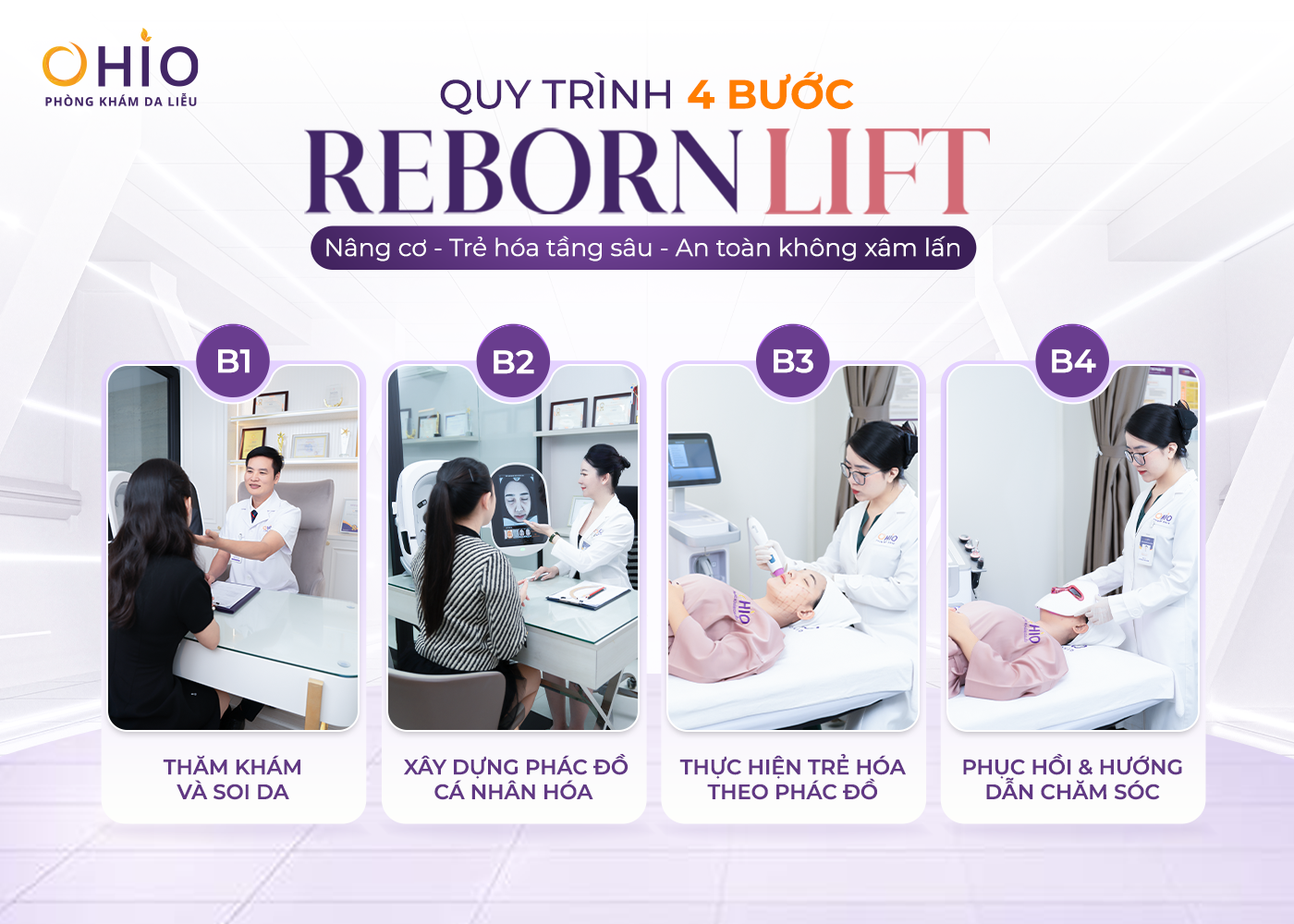 Reborn Lift - Phác đồ trẻ hóa tái cấu trúc da toàn diện cho phụ nữ hiện đại - Phòng khám da liễu OHIO Reborn Lift - Phác đồ trẻ hóa tái cấu trúc da toàn diện cho phụ nữ hiện đại